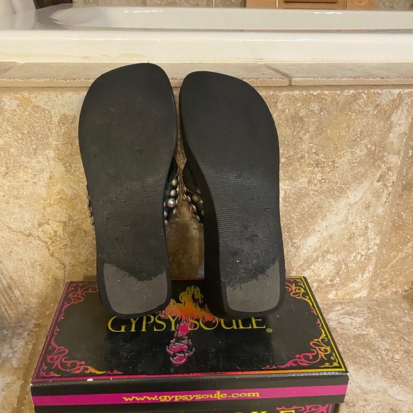 Gypsy Soule Flip Flop Wedge Dress Sandals Size 11 - Picture 2 of 2